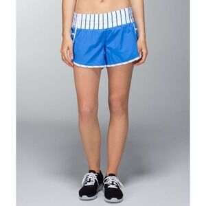 Lululemon Tracker Shorts‎ ll Size 12 2 Way Stretch Pipe Dream Blue W7A05S